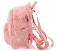 FRCOLOR Plush Backpack for Girls, Bear Ear Casual Daypack for School | Adjustable Shoulder Straps, Roomy Storage for Cosmetics and Small Items, Lightweight Carry