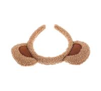 FRCOLOR Plush Bear Ears Headband Cute Brown Animal Hairband for Adults Flexible Elastic Fit Soft Material Classic Color Accessory for Cosplay Makeup Washing Face and Themed Parties