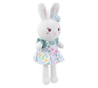 FRCOLOR Plush Bunny Doll with Floral Skirt Soft Rabbit for Easter Decoration and Birthday Gift Cute Stuffed Animal for Home and Party Adornment