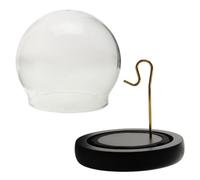 FRCOLOR Pocket Watch Glass Dome Display Stand and Wooden Base | Rounded Glass Dome with EVA Card Slot, Dustproof Design, for Jewelry Display Owners and Watch Collectors