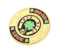 FRCOLOR Poker Card Guards Coin Protector for Hold Decorative Poker Gifts with Luck Design Collectible Table Game Accessories