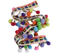 FRCOLOR Polyester Yarn Pom Pom Balls Clothing Trim for Sewing and Home Decor, Easy to Glue Or Sew on Surface, Elegant Tassel Applique Suitable for Wedding Decoration and Craft Projects