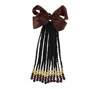FRCOLOR Ponytail Extension Hair Bow for Girls Braided Hair Extensions Bowknot Beads Versatile Synthetic Wig for Parties Stage Performances