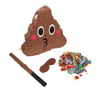 FRCOLOR Poop Pinata with and Confetti Stick Funny Party Game for Whimsical Birthday Decoration for Family Fiesta Celebration Interactive Candy Smash Prop Random Color