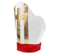 FRCOLOR Pope Costume Hat Authentic Liturgical Miter Headpiece Religious Clergy Hat,35cm