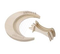 FRCOLOR Portable 7-string Wooden Lyre Harp for Beginners with Base Stand Small Handheld Harp Instrument for Music Learning and Practice for Adults and Boys and Girls
