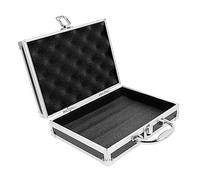 FRCOLOR Portable Aluminum Alloy Toolbox Multifunctional Tool Case Compartments Emergency Kit Cosmetic Storage Large Capacity Black