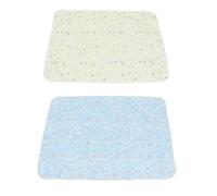 FRCOLOR Portable Changing Mat with Breathable Cotton and Polyester Fiber 2pcs Waterproof Foldable Diaper Pad Lovely Cartoon Printing for Bed Use