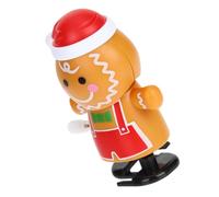FRCOLOR Portable Christmas Wind Up Gingerbread Man for Funny Clockwork Walking Plaything with Robust Craftsmanship Engaging Nod Action Holiday Boys