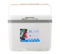 FRCOLOR Portable Cooler Box 6l Capacity White Pp Material Large Capacity Design Car-compatible Outdoor Thermal Food Box for Long Road Trips and Outdoor Activities