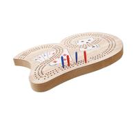 FRCOLOR Portable Cribbage Board Game Set Dual Player Scoring Board Compact Travel-friendly for Friendly Competition and Social Interaction