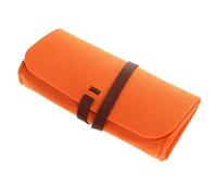 FRCOLOR Portable Felt Eyeglasses Case for Sunglasses and Makeup Lightweight Wool Pencil and Pen Storage Bag Orange for Travel and Organization