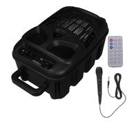 FRCOLOR Portable Karaoke Speaker with Wireless Connection and Card Slot, 8 Inch Black Plastic Outdoor Music Speaker for Outdoor Activities and Music Parties