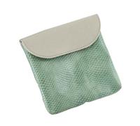 FRCOLOR Portable Large Capacity PU Leather Coin Purse in Matcha Green with Snake Pattern, Multi-Functional Change Holder and Tampon Storage Bag for Women, Compact and Simple Everyday