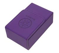 FRCOLOR Portable Magnetic Flip Tarot Cards Storage Box with PU Leather Card Organizer for Games Compact Design for Easy Carrying and Protection