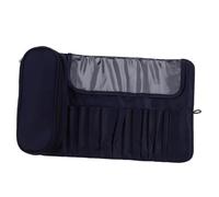 FRCOLOR Portable Makeup Brush Bag in Navy Blue Lightweight Rolling Wrap Bag for Travel Cosmetic Storage Case to Organize Your Makeup Brushes