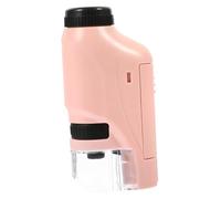 FRCOLOR Portable Microscope Pink Handheld Biological Observer Educational Science Experiment Tool for Early Learning and Simple Biological Magnification Suitable for Students
