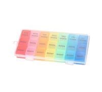 FRCOLOR Portable Monthly Pill Organizer Container Medicine Storage Case Holder 21 Compartments for Patients Travel