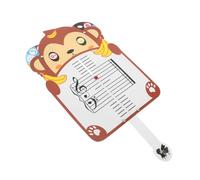 FRCOLOR Portable Music Staff Whiteboard with Cute Monkey Design for Beginners Handheld Musical Flashcards for Piano Teaching and Music Theory Practice for Home and School Use