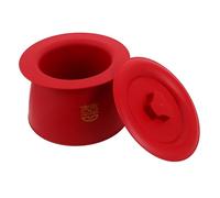 FRCOLOR Portable Potty Training Toilet Red Pp Plastic Urine Bucket with Lid and Brush, Travel Bedside Urinal Pot for Unisex Chamber Pot