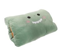 FRCOLOR Portable Rechargeable Hot Water Bottle with Removable Washable Plush Cover Cartoon Dinosaur Design Winter Hand Warmer for Outdoor Use Compact Fits Backpack