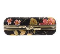 FRCOLOR Portable Small Lipstick Case with Mirror, Fabric and Zinc Alloy Makeup Organizer for Women, Stylish Chinese Decorative Cosmetic Holder for Travel and Holiday Use