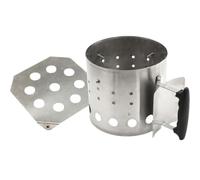 FRCOLOR Portable Stainless Steel Bbq Chimney Starter with Heat-resistant Handle, Charcoal Starter Can for Barbecues and Braziers, Prevents Burns and Ensures Easy Ignition