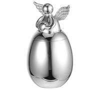 FRCOLOR Portable Stainless Steel Cat Urn for Pet Ashes with Silver Finish, Sealed Well Memorial Keepsake for Cats and Small Pets, Sturdy and Compact Funeral Ashes Container