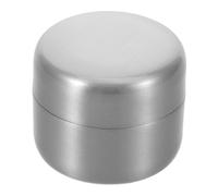 FRCOLOR Portable Stainless Steel Pill Organizer Airtight Medicine Storage Box Compact Round Metal Sealed Jar for Travel Pocket-Sized Keepsake Container
