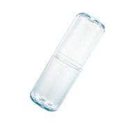 FRCOLOR Portable Travel Toothbrush Cup with Lid, Plastic Blue Wash Holder
