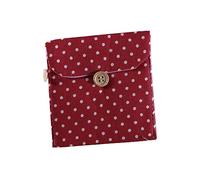 FRCOLOR Portable Women Sanitary Napkin Pouch Organizer with Polka Dot Cotton Fabric, Practical Menstrual Pad Holder for Travel Sewing Kit and Birthday Favors, Holds 3-5 Pads