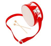 FRCOLOR Portable Wooden Snare Drum with Drumsticks for Lightweight Adjustable Strap Percussion Instrument Bright Color Small Two-sided Drum for Early Music Learning and Hand-eye