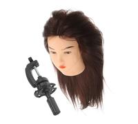 FRCOLOR Practice Mannequin Head with Human Hair Hairdressing Training Model for Salon or Classroom Styling Head with Makeup