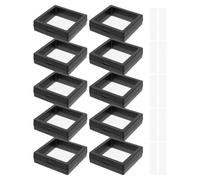 FRCOLOR Press on Nails with Floating Membrane Frame Stackable Abs Scratchproof 10pcs Storage Organizer Box and Snap Lock Lid, Film Display Case for Transport and Social Media Photography
