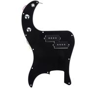 FRCOLOR Prewired Bass Pickguard for Guitar with 3-ply Plastic Construction and 11 Screw Holes, Featuring Protective Film and Tortoise Shell Appearance, for Musical Instruments Random Color