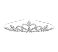FRCOLOR Princess Crystal Crown Tiara Silver Rhinestone Headband Heart Shaped Crown Headpieces for Women Girls