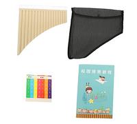 FRCOLOR Professional 18-note c Key Pan Flute Panpipe Musical Instrument Portable Panpipe for Beginner Music Practice in Beige