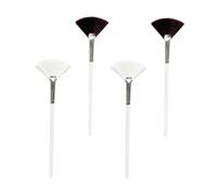 FRCOLOR Professional Beauty Wood Sector Mask Brush 4pcs Women's Facial Mask Applicator Gentle on Skin Compact Lightweight for Travel