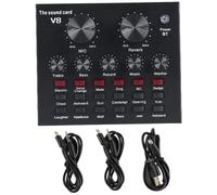 FRCOLOR Professional Music Mixer Card Sound Effects Board with High Performance Microphone Volume Adjustment Metal Design for Live Streaming and Music Recording