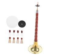 FRCOLOR Professional Red Sandalwood Suona Wind Instrument c Key Traditional Ethnic Music Instrument for Beginners Suitable for Folk and School Performances Random Color Plastic Reed