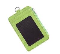 FRCOLOR PU Leather Multifunction Card Holder Case with Telescopic Buckle Green Id Badge Wallet for Work and Daily Use Protective Cover for Credit Bus and Identification Cards