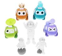 FRCOLOR Pull Back Cars Mini Construction Vehicle with Astronaut and Map Portable Educational for Boys Birthday Gift