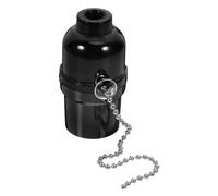 FRCOLOR Pull Chain Lampholder E27 Socket with Abs Material and Black Finish, Versatile Lighting Option for Residential and Commercial Use, Classic Elegant Design with 37mm Topper Diameter