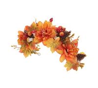 FRCOLOR Pumpkin Wreath Headband for Fall Decorative Artificial Harvest Festival Decorations Autumn Leaves Flower Crown for Women Halloween Costume