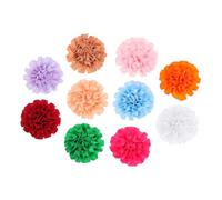 FRCOLOR Puppy Flower Collar Accessories Polyester Dog Collar Charms for Small Pets 10pcs with Multicoloured Pet Flower Bow Random Color for Halloween and Christmas Decoration