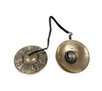 FRCOLOR Pure Copper Handmade Cymbals Bell Durable Percussion Instrument for Yoga Meditation Produces Harmonic Tones for Positive Energy for Religious Ceremonies Mindfulness Practices