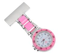 FRCOLOR Quartz and Strong Chain for Working Environments Pink Pocket Watch with Easy-to-Read Dial Nurse for Working Environments Where Wrist Watches are Not Allowed Where Wrist Watches