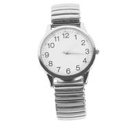 FRCOLOR Quartz Wrist Watch Big Dial Waterproof Analog Timepiece for Seniors and Parents, Silver Tone with White Face, Easy-Read Stylish Unisex Birthday Wristwatch Random Style