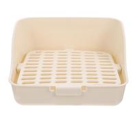 FRCOLOR Rabbit Litter Box Pet Potty Small Animal Toilet Basin White Plastic Corner Tray for Rabbits Guinea Pigs and Hamsters Indoor Training