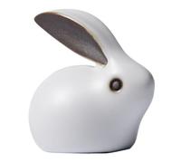 FRCOLOR Rabbit Ornament Pet Figurine Tea White Ceramic Collectible